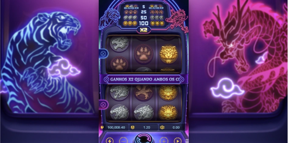 Jogando Dragon Tiger Luck na Leão Bet